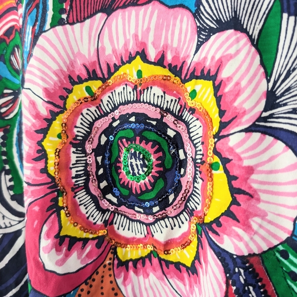 Desigual Girl's Sequin Lace Flowers T-shirt 13-14 Yo - Picture 3 of 8